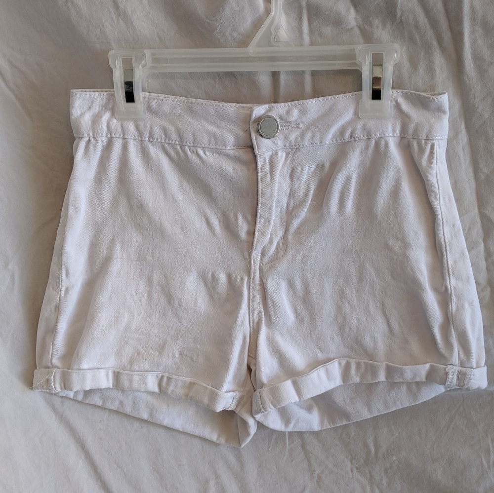 White cotton/spandex high-waisted shorts Size 1